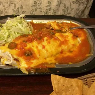 Giant burrito with beef
