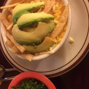 Chicken Tortilla Soup with avocados, yummy!