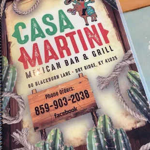Cover of menu