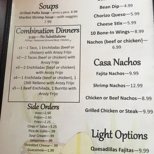 menu