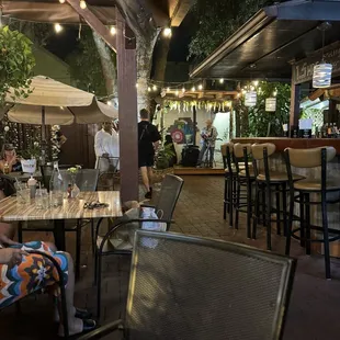 Outside seating and live music