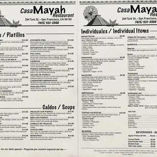 Our full menu