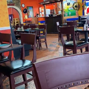 the interior of a mexican restaurant