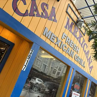 the front of the restaurant