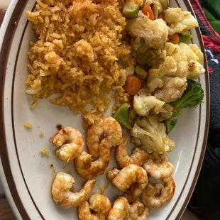 Grilled Shrimp with Rice and Grilled Veggies