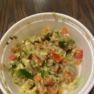 Idk what&apos;s worse the uncooked tortilla on my enchiladas or the old guac ! This used to my favorite place but definitely not going back...