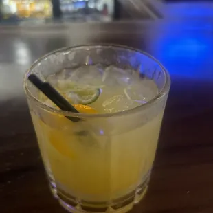 White sangria. The owner comes in and makes them every morning .