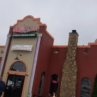 the front of the restaurant