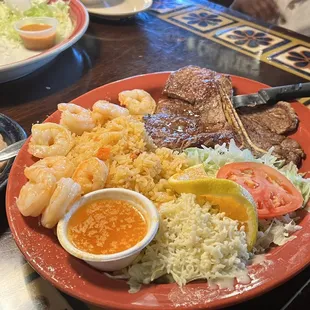 T-bone and Shrimp