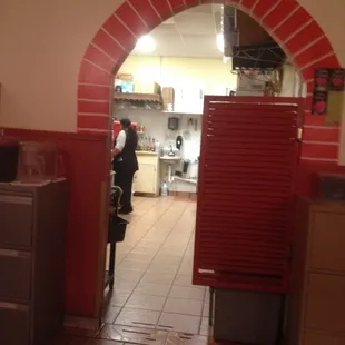 a view of the kitchen