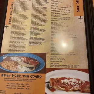 a menu for a mexican restaurant