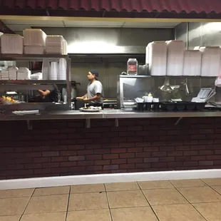 The kitchen in action.