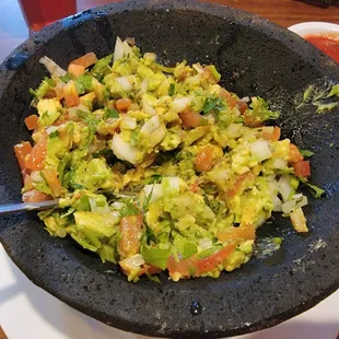 Fresh guacamole.  It was decent, ingredients could be chopped up finer