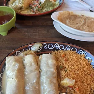 Seafood Enchiladas and Chimi Chancho