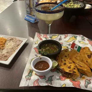 Birria tacos and house margarita