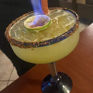Margarita with a flaming shot!!