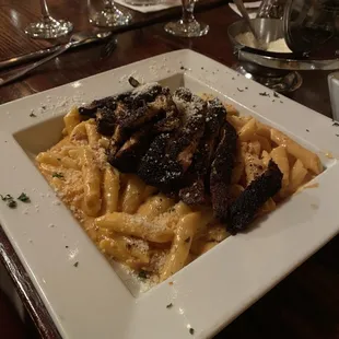 Penne alla vodka with blackened chicken