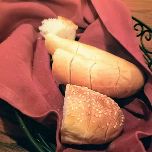 Complimentary bread. Great for dipping the baked mozzarella with