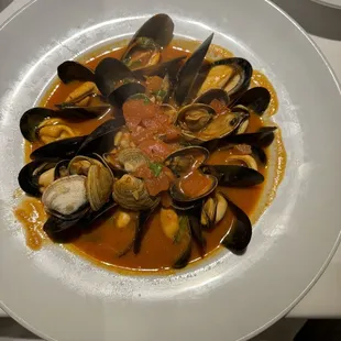 Mussels and clams