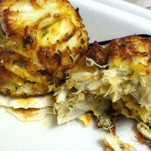 Crabcake interior: tons of crab!