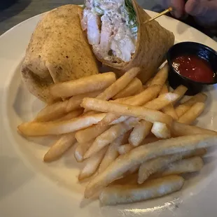 Shrimp salad wrap
