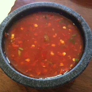 Red medium salsa.
