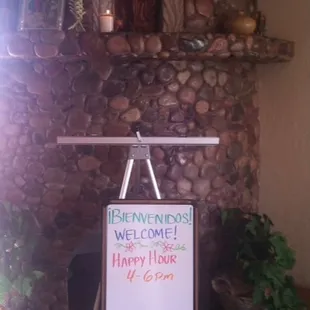 Welcome sign in the lobby.