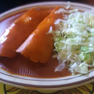 No cheese chicken enchiladas.