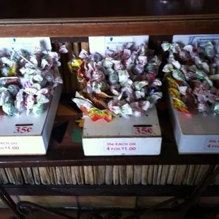Candy by the hostess stand.