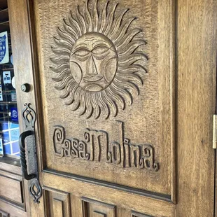 the entrance to the restaurant