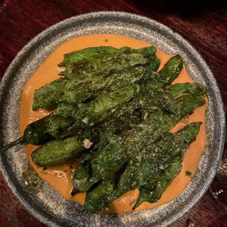 Pimentos Shishitos with Manchego Huancaina