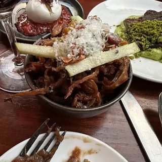 Pig Ears with Pickled Serrano Peppers & White Grape Vinaigrette