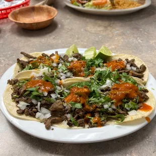 two plates of mexican food