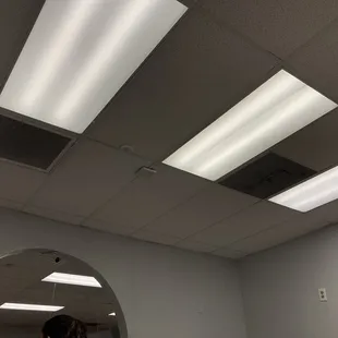 Damn this place is so bright inside is ridiculous. Terrible terrible terrible.