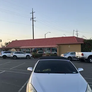 In the parking lot