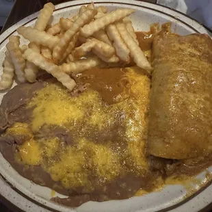 Enchilada with fries