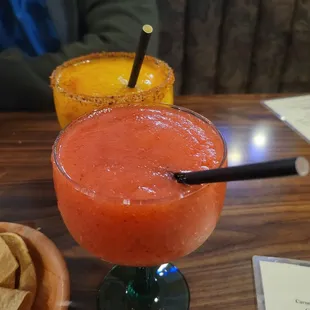 Mango and strawberry margarita