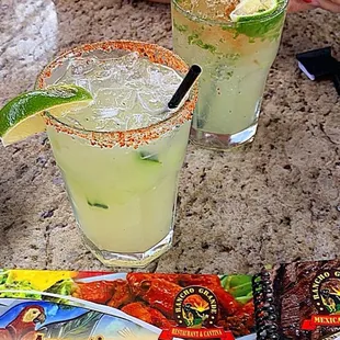 Cucumber Margarita &amp; Regular Mojito