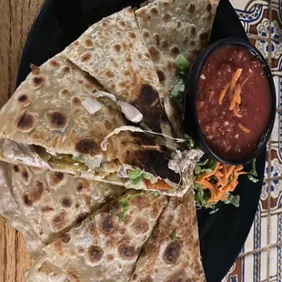 Albany Clucker, add jalapeño. House hot salsa.