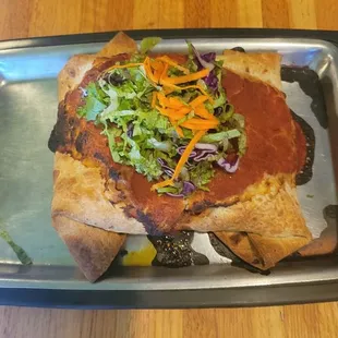 Burrito completely stuck to the dish