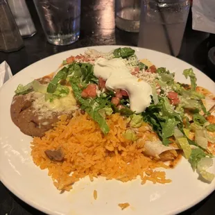 Dos Amigos Burritos with rice and beans