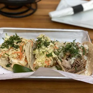 Tacos: shrimp, fish, carnitas