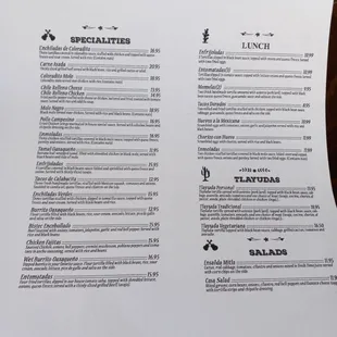 Backside part 2 of menu as of 5-19-2021