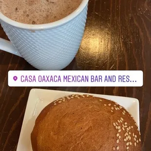 Mexican hot cocoa, pan de yema