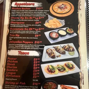 sushi and sashimi, menu