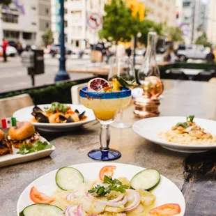 plates of food on a table