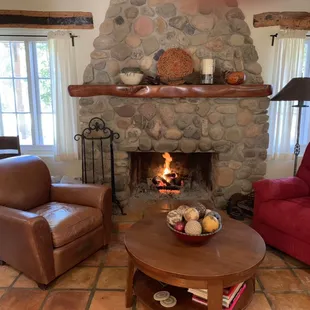 Living Room seating around the fireplace