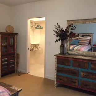 Inca Dove Room dresser and walk in closet.