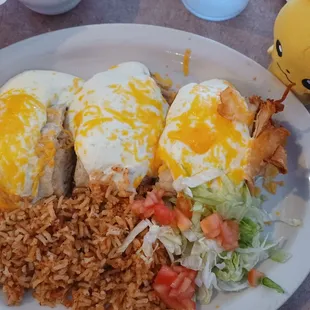 This is the greatest chicken burrito I've ever had. We both still want to drive back, just for this.