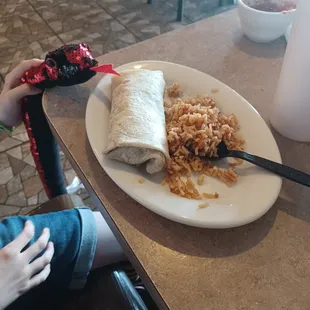 Kids meal. Burrito.